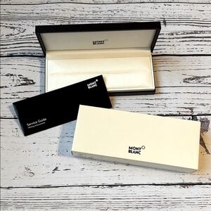 Montblanc Black & Cream Pen Box, Service Guide and Outer Box - Pen NOT Included